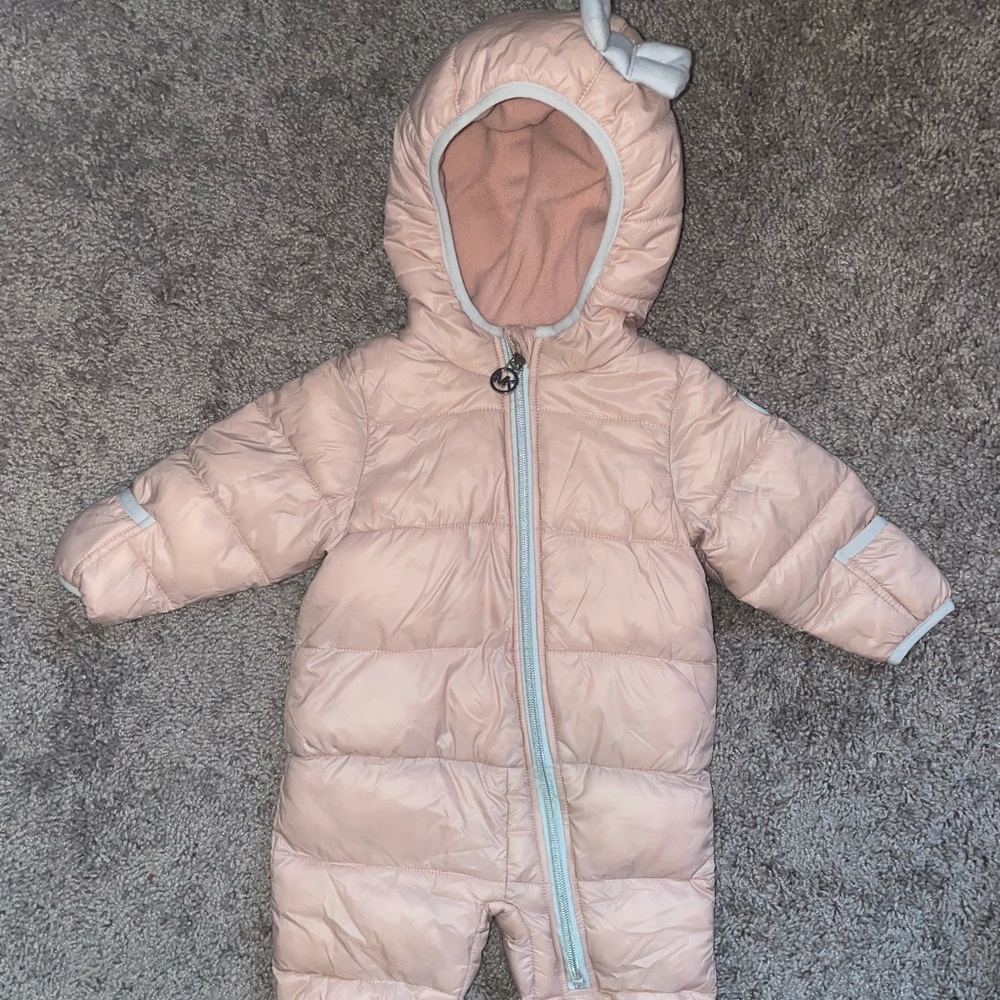 Light pink Michael Kors snow suit size 0-6 mos